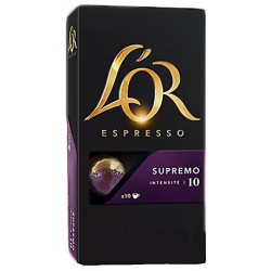 10 Capsules (Compatibles machines Nespresso) Café L'Or Espresso Supremo Intensité 10