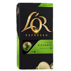 10 Capsules (Compatibles machines Nespresso) Café L'Or Espresso Lungo Elegente Intensité 6