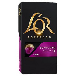 10 Capsules (Compatibles machines Nespresso) Café L'Or Espresso Sontuoso Intensité 8