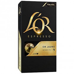 10 Capsules (Compatibles machines Nespresso) Café L'Or Espresso Or Jaune Intensité 9