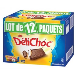 12 Paquets de Délichoc de Delacre Biscuits Chocolat au Lait 12 x 150 G