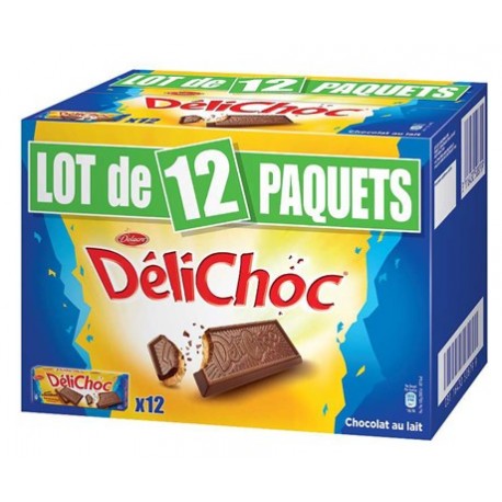 12 Paquets de Délichoc de Delacre Biscuits Chocolat au Lait 12 x 150 G