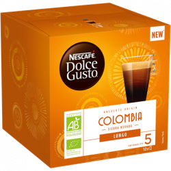 12 Dosettes de Café Bio Dolce Gusto Colombia Lungo Intensité 5 Nescafé