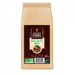 1 Kilo de Café Bio En Grains Récolte Bio Jacques Vabre