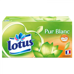 90 Mouchoirs Pur Blanc 3 Epaisseurs Lotus