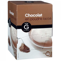 100 Dosettes Chocolat en Poudre Lacté Gilbert 100 x 30 G