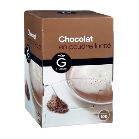 100 Dosettes Chocolat en Poudre Lacté Gilbert 100 x 30 G