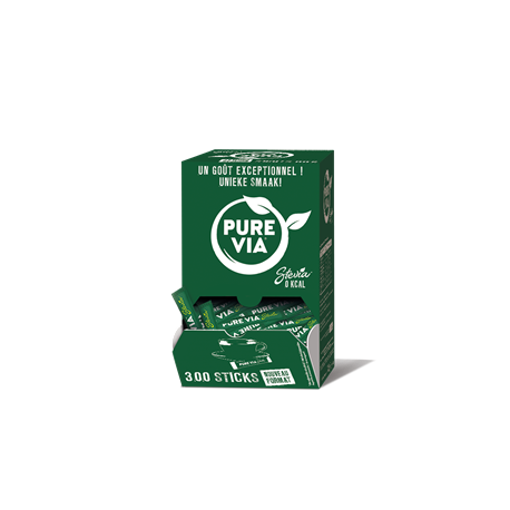 150 Sticks de Stevia Pure Via 150 x 2.5 G