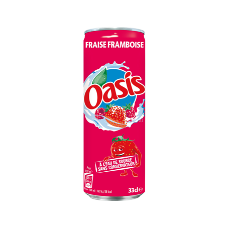24 Canettes d'Oasis Fraise Framboise 24 x 33 CL