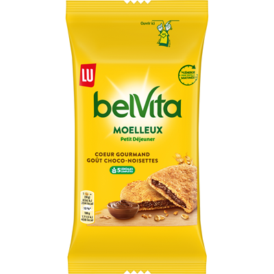 14 Sachets de Biscuits Moelleux Coeur Gourmand Choco-Noisette Belvita 14 x 50 G