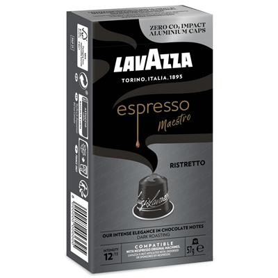 10 Capsules de Café Espresso Maestro Ristretto Intensité 12 Lavazza