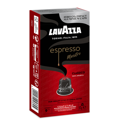 10 Capsules de Café Espresso Maestro Classico Intensité 9 Lavazza