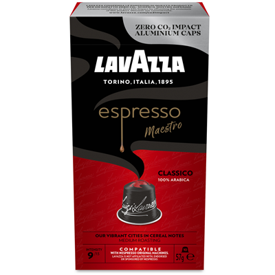 10 Capsules de Café Espresso Maestro Classico Intensité 9 Lavazza