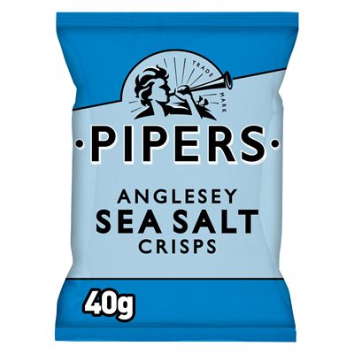 24 Paquets de Chips Saveur Sel de Mer Pipers 20 x 40 G