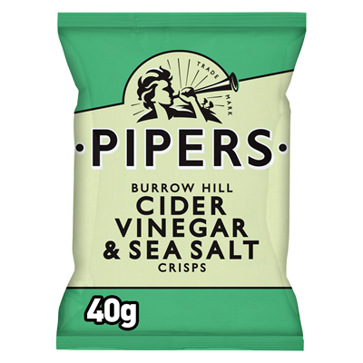 24 Paquets de Chips Saveur Sel et Vinaigre Pipers 24 x 40 G